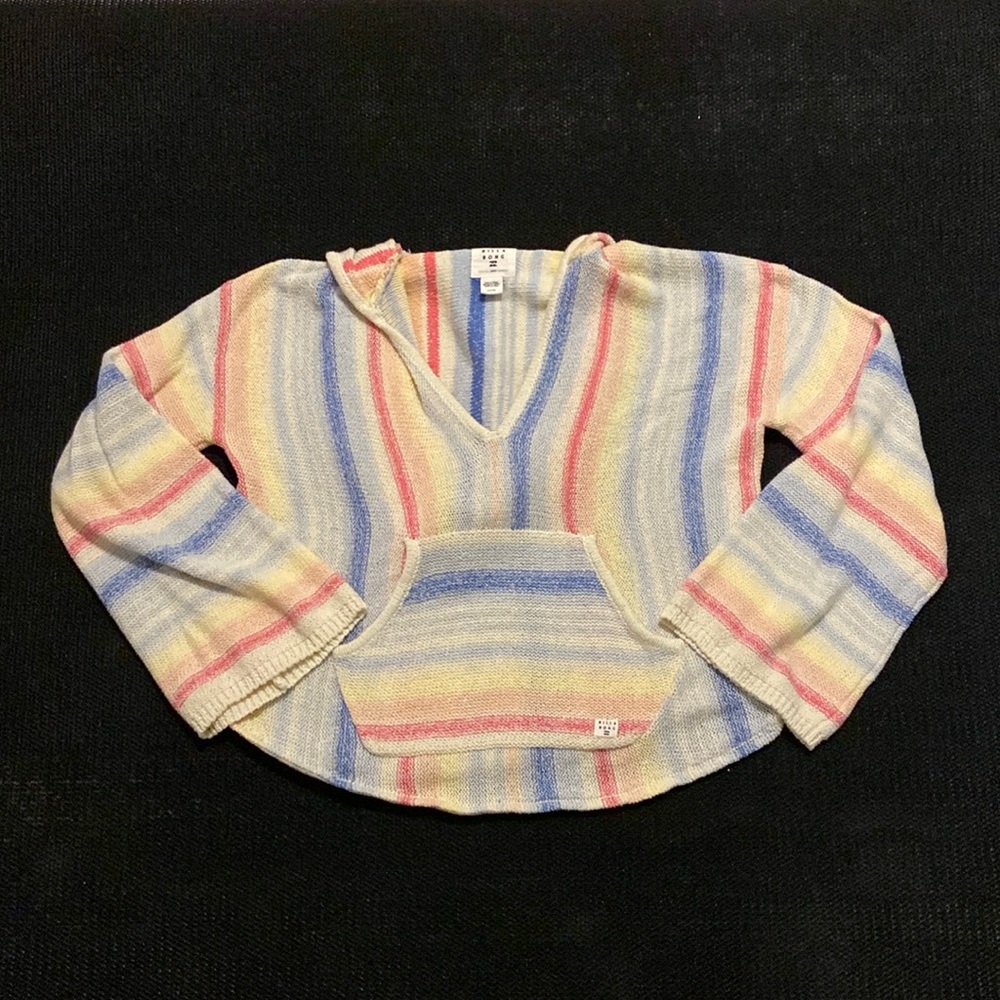 Women’s Billa Bong Rainbow Knit Crop Poncho (s)